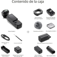 DJI Osmo Pocket 3 Creator Combo, cámara para vlogging 4K con estabilización de 3 ejes, micrófono incluido, seguimiento facial