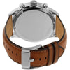 Flynn Cronógrafo: Reloj de Cuero Marrón de Fossil, Elegante y Resistente al Agua, Ideal para Hombres