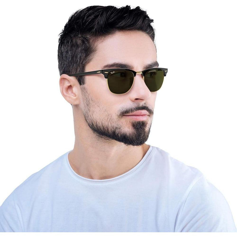 Ray-Ban Clubmaster RB3016 Lentes de sol cuadrados con montura de acetato, protección UV y opciones polarizadas
