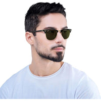 Ray-Ban Clubmaster RB3016 Lentes de sol cuadrados con montura de acetato, protección UV y opciones polarizadas