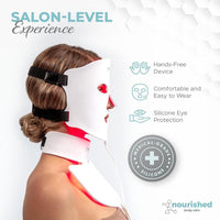 Máscara facial y cuello con terapia de luz LED, 7 colores para rejuvenecimiento y tratamiento antienvejecimiento de arrugas