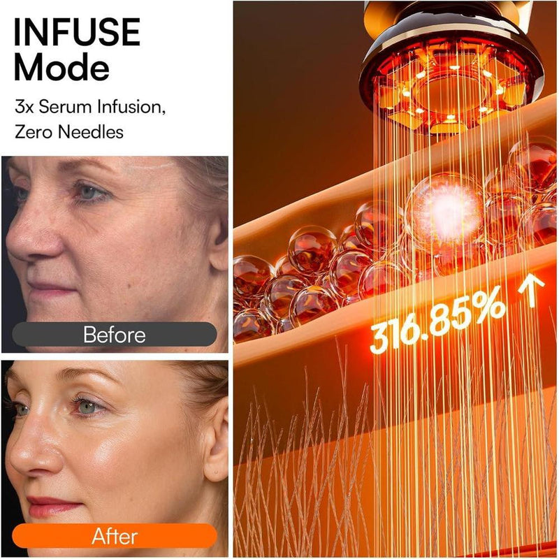 Terapia de luz roja 3 en 1 INIA para cara y cuello, dispositivo de belleza para hinchazón y reafirmación de la piel