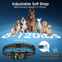 Collar antiladridos inteligente para perros de todos los tamaños con IA y 4 modos, recargable, negro oscuro