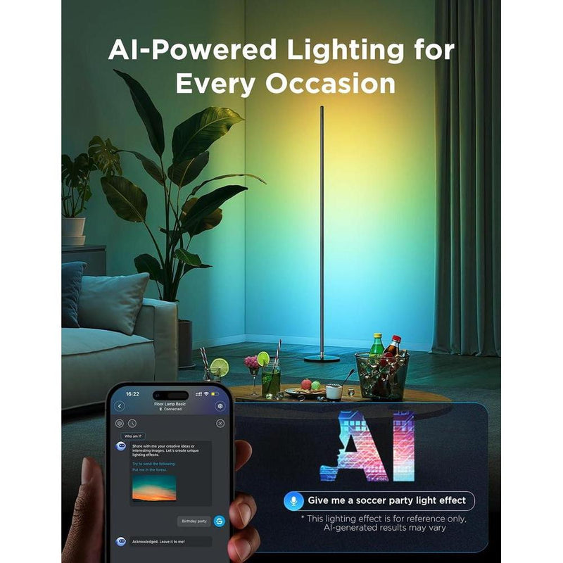 Lámpara de pie Govee RGBIC moderna, compatible con Alexa, 1000 lúmenes, 16 millones de colores, sincronización de música