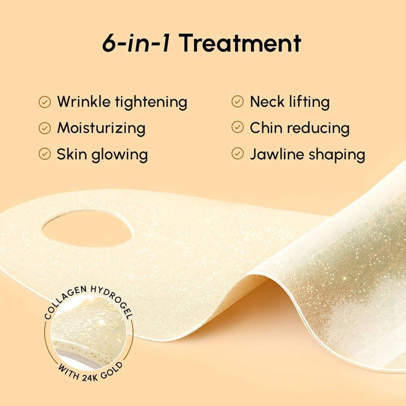 Máscara de elevación MAREE V Line con oro de 24k, colágeno profundo para mujeres, reafirma cuello y mandíbula con retinol y ácido hialurónico