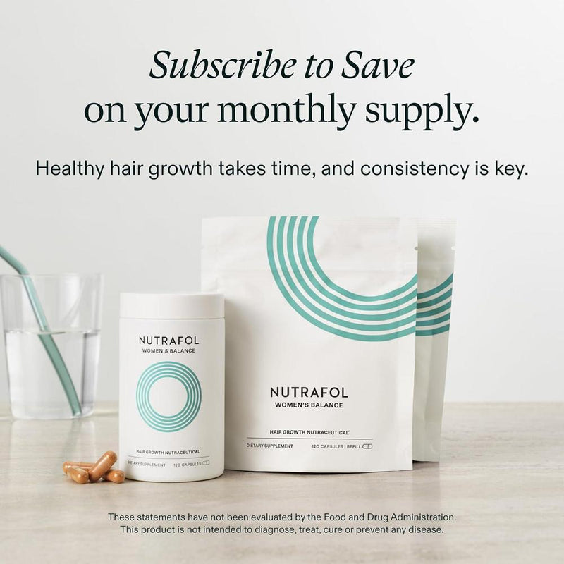 Nutrafol Suplementos Women's Balance para el Crecimiento del Cabello en Mujeres Desde los 45 Años, Clínicamente Probados