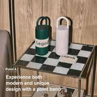 Odense Vaso térmico Legodt Loop con tapa y asa, acero inoxidable resistente a fugas, ideal para viajes y bebidas calientes o frías