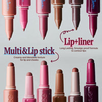 Fwee Lip Liner Dual Color De Larga Duración, Acabado Satinado Y Mate Púrpura 1.2g