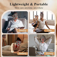Mascarilla LED con terapia de luz roja e infrarroja, 7+1 colores para el cuidado facial avanzado. Recargable y portátil