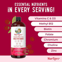 Multivitamínico líquido vegano para mujeres, hombres y niños con vitaminas para apoyo inmunológico y energético, sin gluten