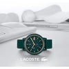 Lacoste 12.12 Reloj multifunción de cuarzo para mujer con diseño contemporáneo, esfera curvada de aluminio y correa de silicona