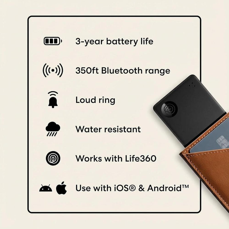 Tile Slim Bundle - Buscador De Billeteras, Rastreador Bluetooth Y Localizador Compatible Con Ios Y Android, Paquete De 4 En Negro