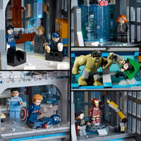 Torre de los Vengadores de LEGO Marvel con 31 minifiguras y detalles de película para adultos fanáticos del universo Marvel