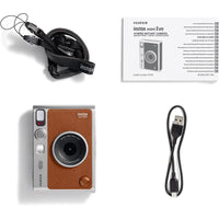 Cámara instantánea híbrida Fujifilm Instax Mini EVO color marrón, impresión de fotos Instax Mini de alta calidad