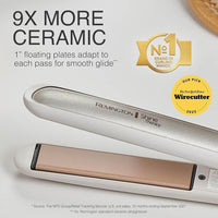 Plancha Remington Shine Therapy infundida con aceite de argán y queratina para un acabado profesional y sin encrespamientos
