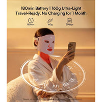 Máscara de luz roja INIA con 4 modos de luz incluyendo NIR, LED recargable para brillo radiante y rejuvenecimiento facial en casa