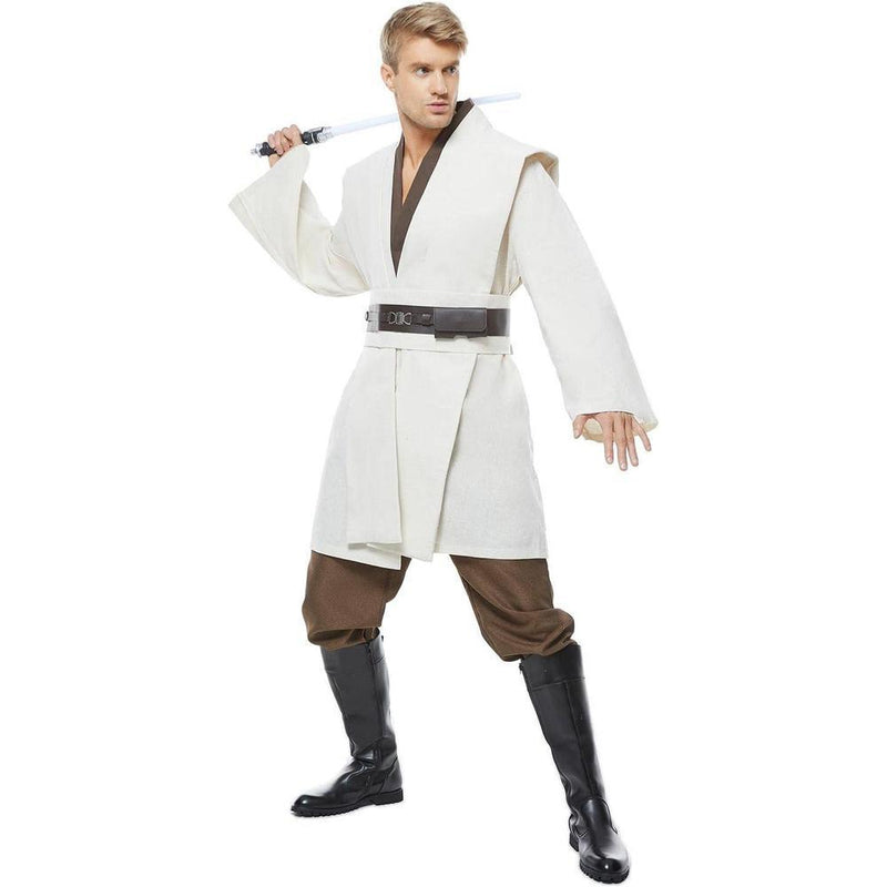 Disfraz de túnica para hombre, disfraz de adulto, bata de Halloween, uniforme con capucha. Incluye túnica, tabardo, cinturón, pantalón y capa.