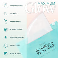 Mascarilla Facial De Bio Colágeno Con 7 Péptidos, Ácido Hialurónico, Niacinamida Y Más, Paquete De 4, Hidratante Y Reafirmante
