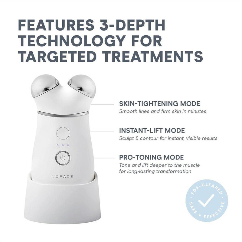NuFACE Trinity+ Dispositivo Facial de Microcorriente Aprobado por la FDA - Esculpe Rostro y Tensa Cuello + Gel Activador