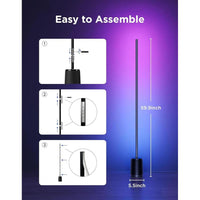 Lámpara de pie Govee Smart RGBIC, compatible con asistentes de voz, color y temperatura ajustables, con modos dinámicos
