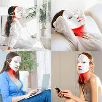Aphrona Máscara facial LED aprobada por la FDA para reducción de arrugas y eliminación de acné con terapia de luz roja y azul