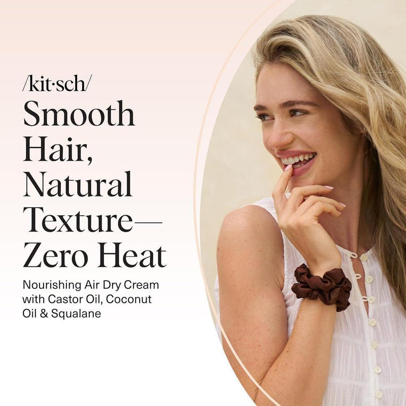 Kitsch Crema suavizante para el cabello con aceite de ricino y coco, reduce frizz, apta para cabellos finos y medios
