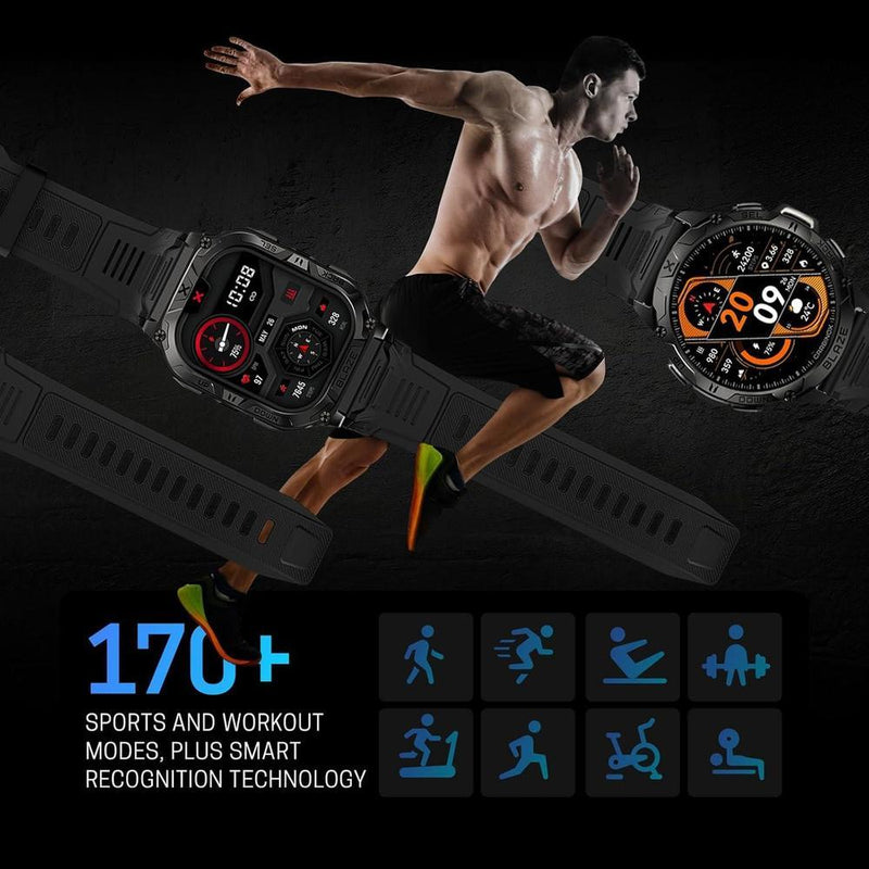 CARBINOX Blaze Smartwatch con GPS, resistente, 170+ modos deportes, Gorilla Glass, llamadas, compatible Android iOS