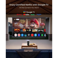 Soundcore Nebula P1, proyector portátil con 650 lúmenes ANSI, sonido envolvente 2.0, altavoces desmontables, Google TV y pantalla hasta 180