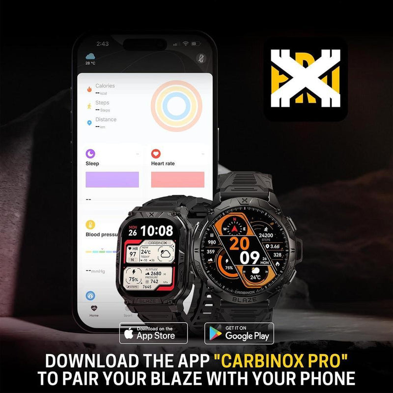 Smartwatch Carbinox Blaze Con Gps Resistente Ip69k Y Gorilla Glass 170+ Deportes Llamadas Bluetooth Compatible Android/Ios