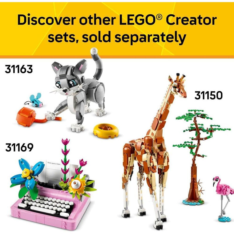 LEGO Creator 31165 permite construcción 3 en 1 de animales: panda, pingüino, orca. Diversión creativa para niños 8 años+