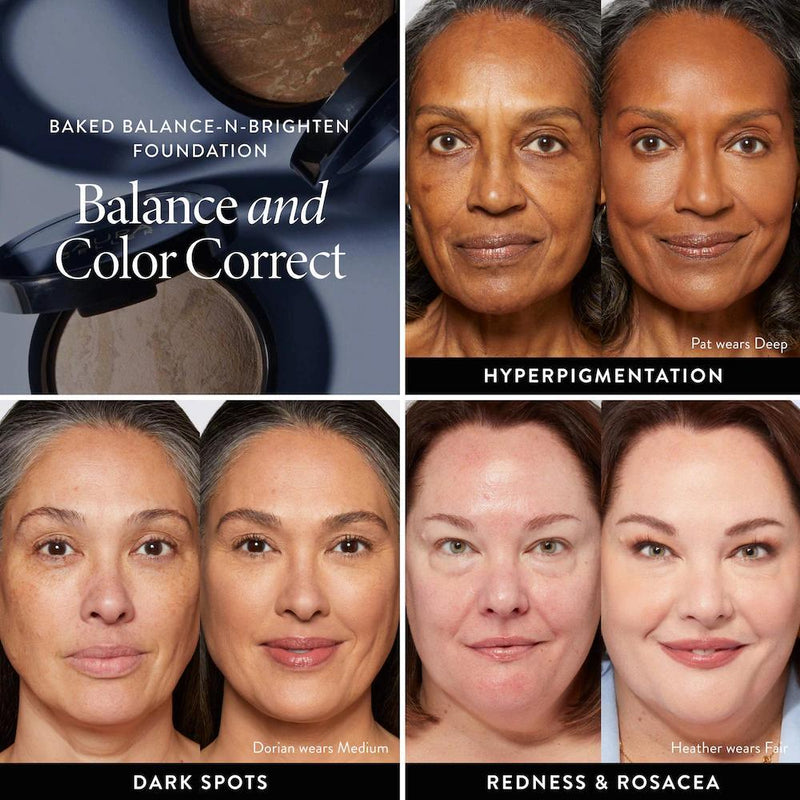 Balance and Brighten Base en Polvo Compacta Correctora de Color + Brocha Kabuki