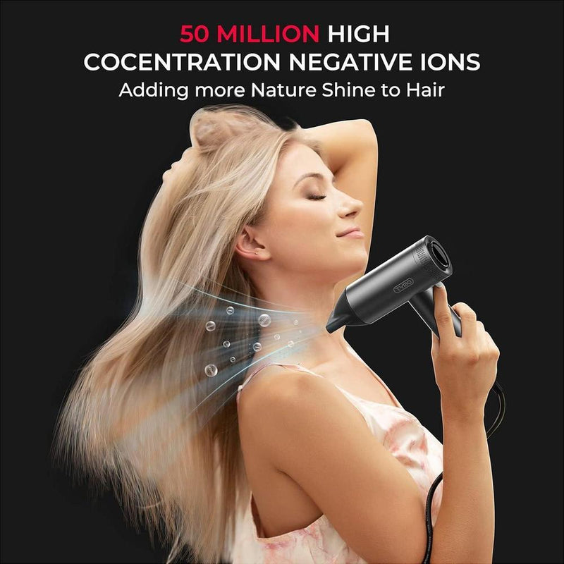 Secador de pelo TYMO profesional con difusor, tecnología iónica, motor de alta velocidad, 4 temperaturas y 3 velocidades
