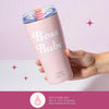 Paris Hilton Boss Babe - Vaso de agua aislado a prueba de fugas con tapa abatible, taza de viaje de acero inoxidable,  rosa iridiscente