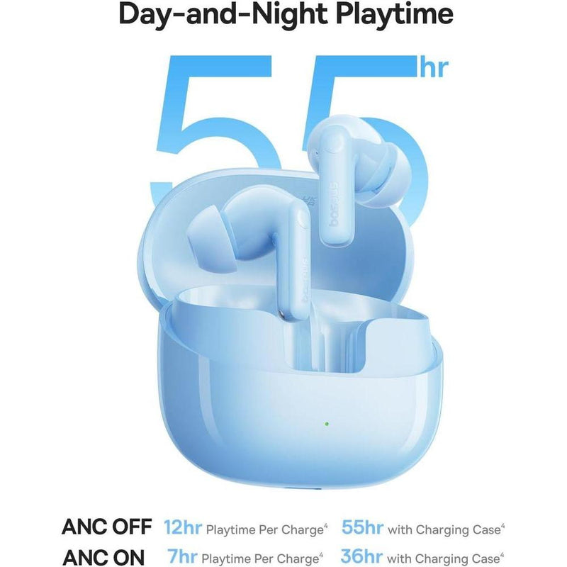 Auriculares Inalámbricos Baseus Bass BP1 Pro Azules Con Cancelación De Ruido Adaptativa Y Bluetooth 6.0