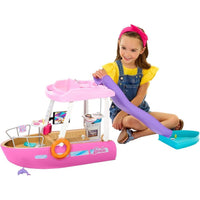 Barbie Dream Boat Playset con más de 20 accesorios temáticos oceánicos incluye tobogán, piscina y delfín