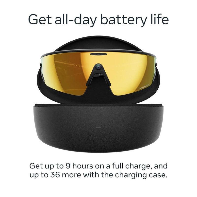 Oakley Meta Vanguard con Meta AI, audio, foto, video, resistente al agua y polvo, diseño de alto rendimiento - Negro, Prizm 24K