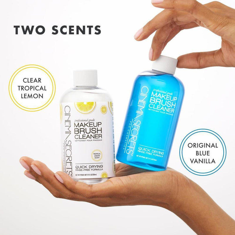 Limpiador profesional de brochas de maquillaje Cinema Secrets, fórmula rápida y sin enjuague, elimina maquillaje resistente