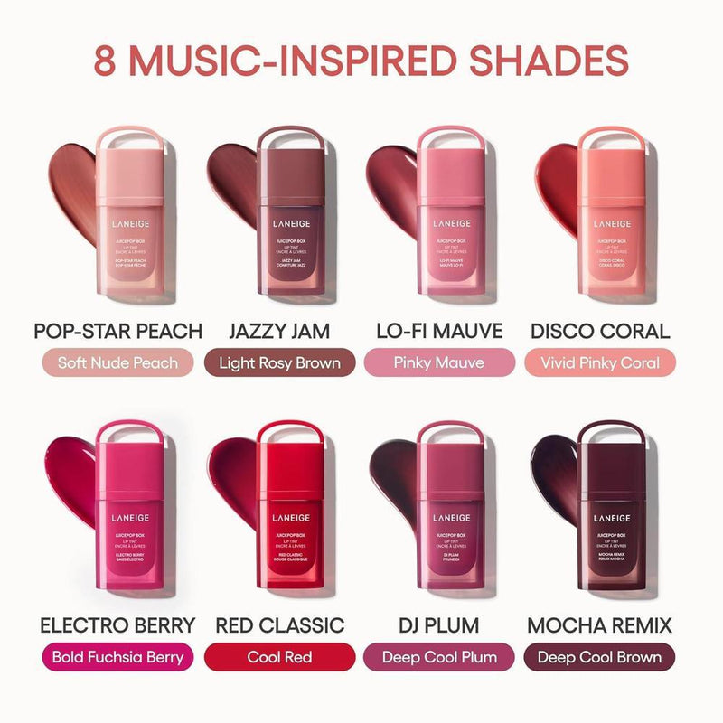 LANEIGE Tinte labial JuicePop: tinte ligero hidratante con color jugoso edificable y brillo nutritivo por 12 horas
