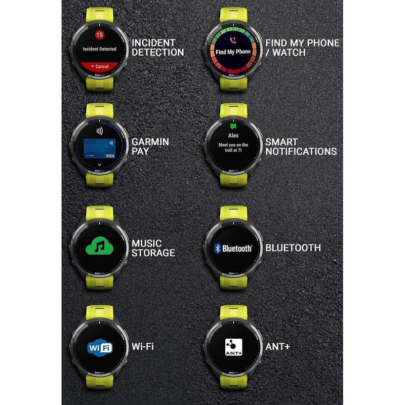 Garmin Forerunner 965 Smartwatch Premium, 1,4 Pulgadas, AMOLED, 32GB, GPS, Gris Carbón Y Amarillo