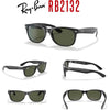 Ray-Ban RB2132 Wayfarer - Lentes de sol cuadrados para hombres y mujeres con kit de gafas de diseñador iWear