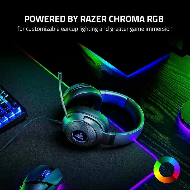 Auriculares Razer Kraken V3 X USB para juegos con micrófono cardioide y sonido 7.1 RGB