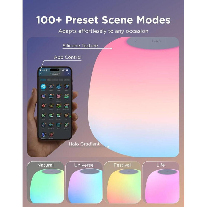 Lámpara de Pie Govee Lantern con Iluminación RGBIC, Compatible con Matter, Modos de Escena, Sincronización Musical