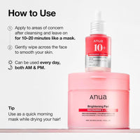 Anua Niacinamide 5 TXA Toner Pads con ácido tranexámico para cuidado diario de la piel coreano, incluye 60 almohadillas