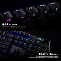 Teclado mecánico ASUS ROG Strix Scope II X con conexión USB, interruptores intercambiables ROG NX Snow V2 lineales, teclas PBT