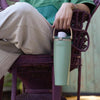 Owala FreeSip Sway Botella de Agua de Acero Inoxidable con Boquilla 2 en 1 y Aislamiento de Triple Capa Verde Eucalipto
