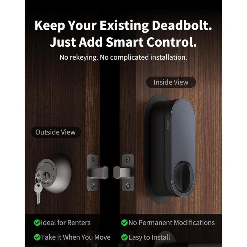 Aqara Smart Lock U200 con teclado, cerradura sin llave por huella digital, compatible Apple Home con batería recargable