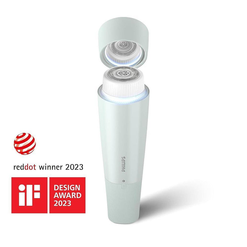 Philips Beauty Serie 5000 - Afeitadora eléctrica y peluquera personal para mujer, compacta e inalámbrica, cabeza hipoalergénica, depilación suave y rápida