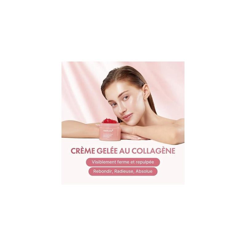 Set Medicube para piel brillante: Booster Pro Pink y crema de colágeno
