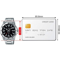 Casio MTP-VD01D-1BV Reloj deportivo analógico para hombre, dial negro, movimiento de cuarzo, acero