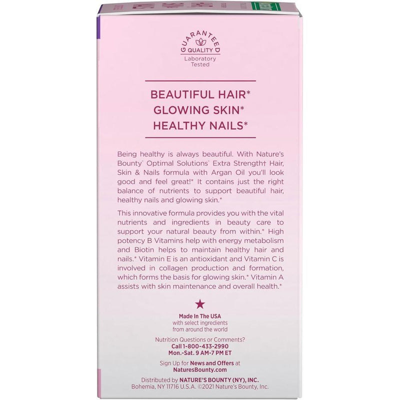 Suplemento Vitaminico Avanzado para Cabello, Piel y Uñas con Biotina y Ácido Hialurónico de Nature's Bounty